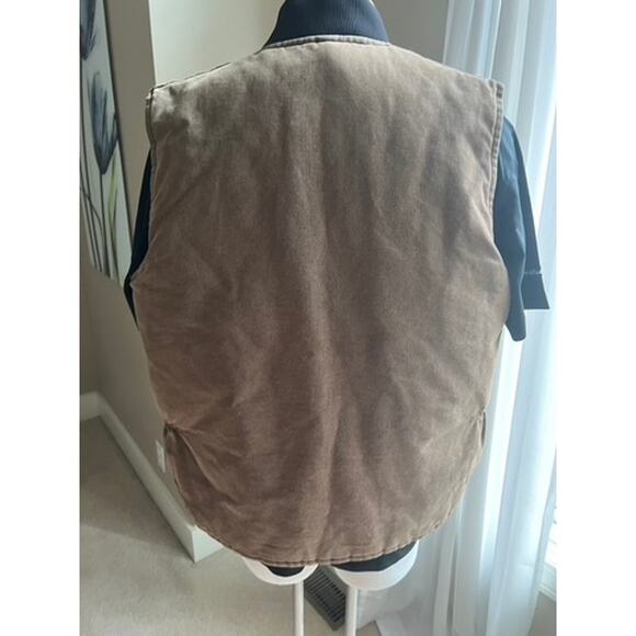 Vtg Carhartt brown duck canvas Quilted vest size XL - Picture 5 of 7